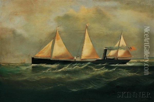 Steamship Under Way Oil Painting - Thomas Goldsworth Dutton