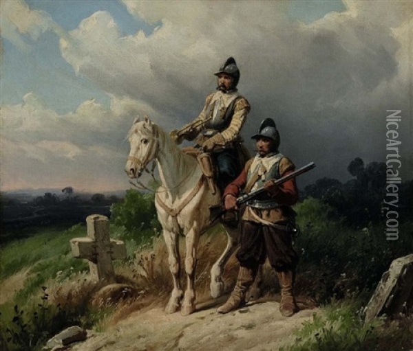 Zwei Soldaten Oil Painting - Christian Sell the Elder