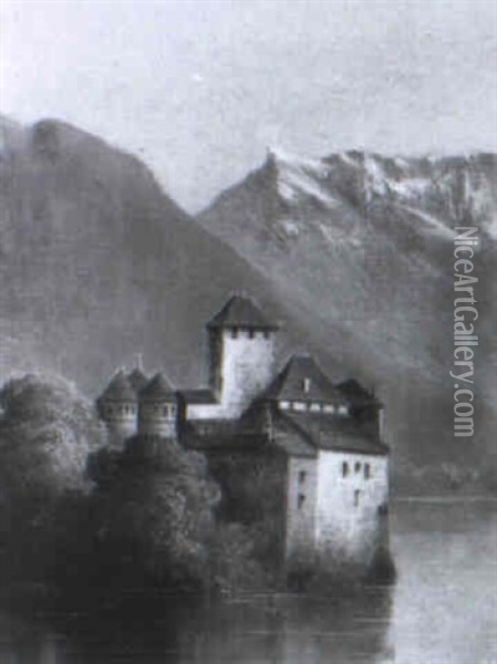 Schlos Chillon Oil Painting - Hubert Sattler