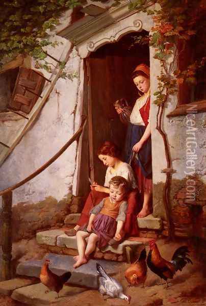 The Farmer's Children Oil Painting - Theodore Gerard