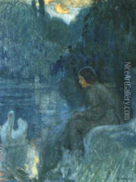 Undine Und Die Wassergeist Oil Painting - Alois Kalvoda