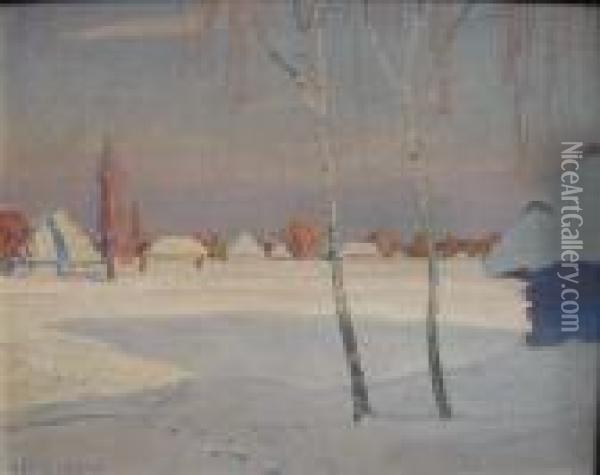 Zima Oil Painting - Henryk Szczyglinski