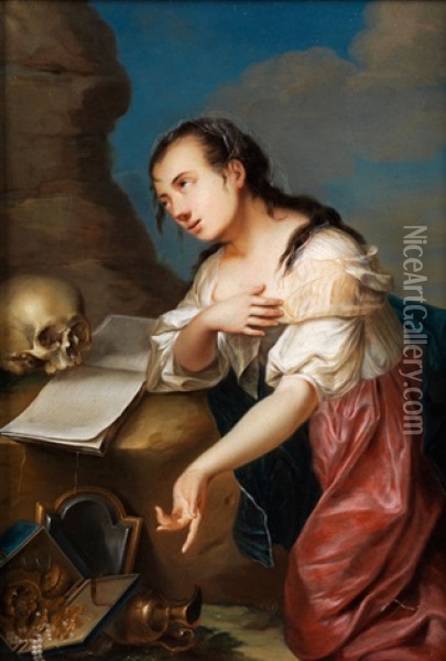 Die Busserin Maria Magdalena Oil Painting - Frans van Mieris the Elder