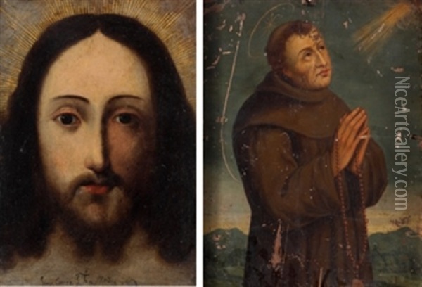 Ecce Homo Y Franciscano Oil Painting - Juan de Correa