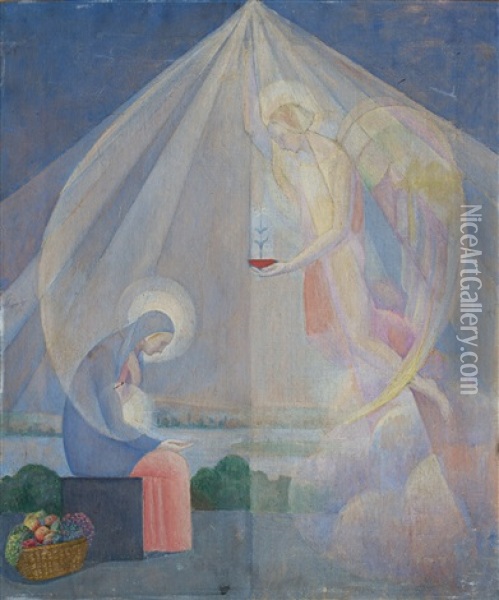 Anunciacion Oil Painting - Angel Zarraga