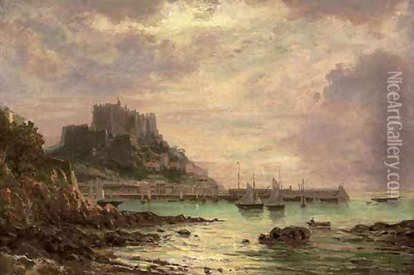 Gorey Castle, Jersey Oil Painting - Carl Morgenstern