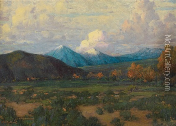 View Of The White Mountains, New Hampshire Oil Painting - Aaron Draper Shattuck