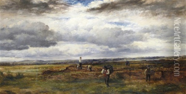 The Bog At Deraranagh, Co.y Willmark Oil Painting - Erskine Nicol