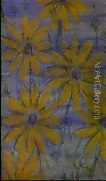 Gelbe Blumen (spitzentanzerin) Oil Painting - Christian Rohlfs