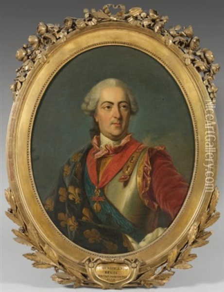 Portrait De Louis Xv Oil Painting - Louis Michel van Loo