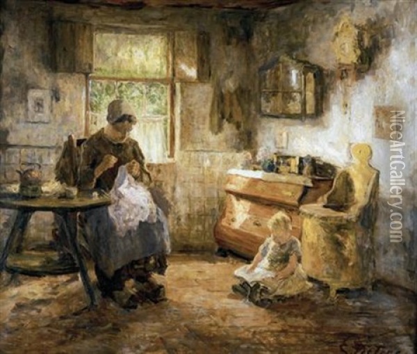 The Nursemaid Oil Painting - Evert Pieters