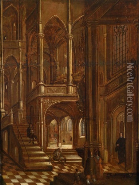 Interieur Einer Gotischen Kirche Oil Painting - Hendrick Aerts