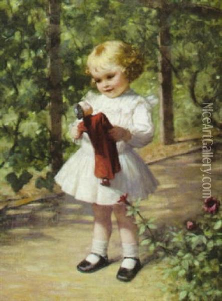 Playtime Oil Painting - Ida Waugh