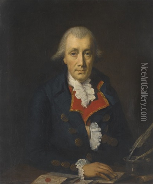 Portrait Of James Allen, Merchant Of The City Of London Oil Painting - Lemuel Francis Abbott