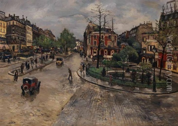 Place Pigalle Oil Painting - Marcel Francois Leprin