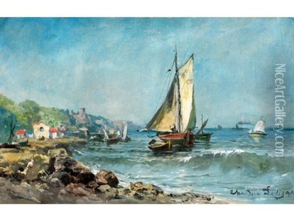 Marine Oil Painting - Theodore Levigne