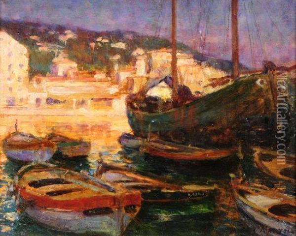 Port De Nice Oil Painting - Jacques, Jakob Madiol
