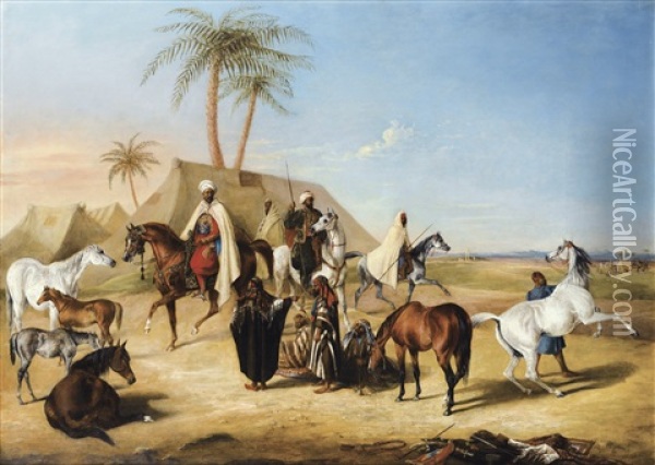 Campement Dans Le Desert Oil Painting - George Henry Laporte