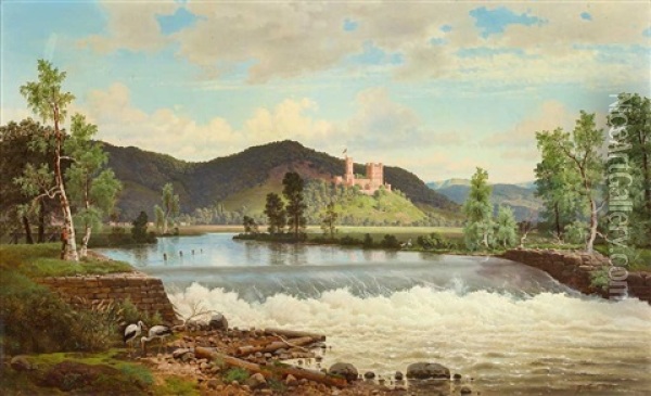 Ansicht Von Schloss Ortenberg Im Kinzigtal Oil Painting - Georg Eduard Otto Saal