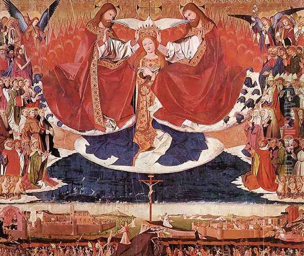 The Coronation of Mary 1454 Oil Painting - Enguerrand Charonton