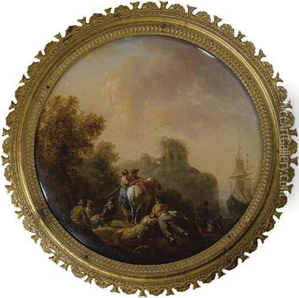 Personnages Pres D'un Rivage Oil Painting - Nicolas Antoine Taunay