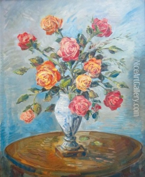Bouquet De Roses Oil Painting - Alexei Konstantinovich Korovin