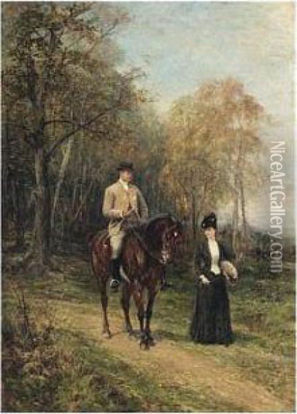 Colonel And Mrs Wyndham Murray Oil Painting - Heywood Hardy