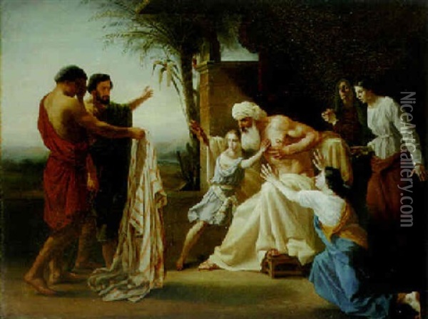 Jacob Receiving The Tunic Of His Son Oil Painting - William-Adolphe Bouguereau