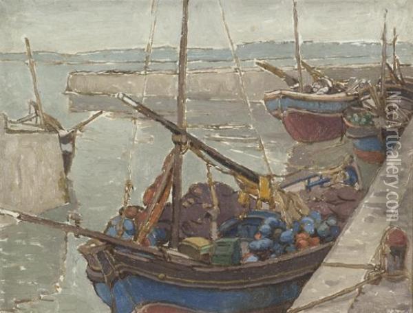 Fishing Boats Ardglass Oil Painting - Georgina Moutray Kyle