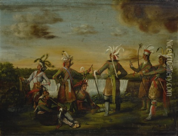 Seneca Veterans Of The War Of 1812 Oil Painting - John Lee Douglas Mathies