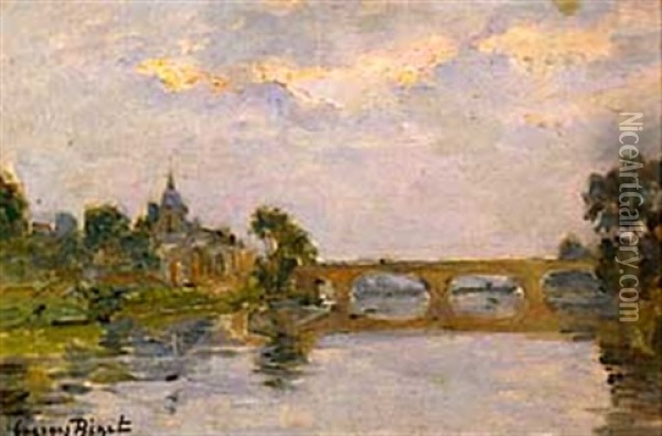 Pont De L'arche Oil Painting - Georges Jules Ernest Binet