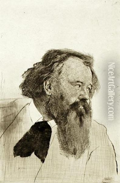 Hermann Bahr Oil Painting - Emil Orlik