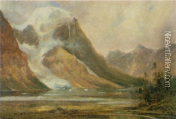 The Tumbling Glacier, B... Lake Oil Painting - Augustus Fredrick Kenderdine