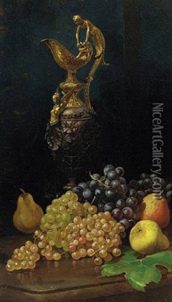 Still Life With Grapes Oil Painting - Henry Chase