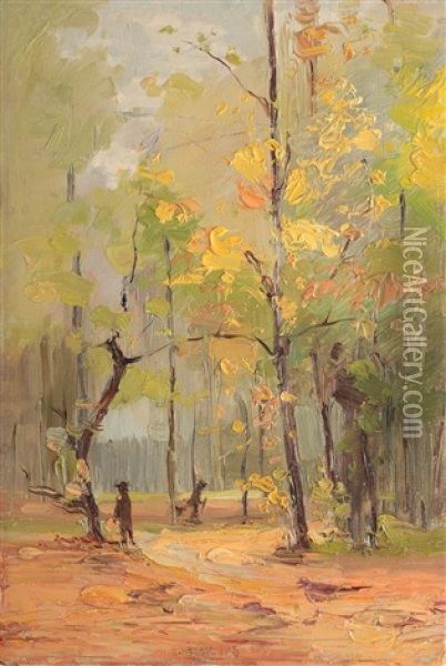 Autumn Landscape Oil Painting - Aurel Baesu