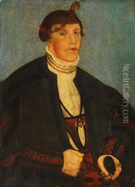 Bildnis Des Jungen Herrn Von Rava Als Brautigam Oil Painting - Lucas Cranach the Younger