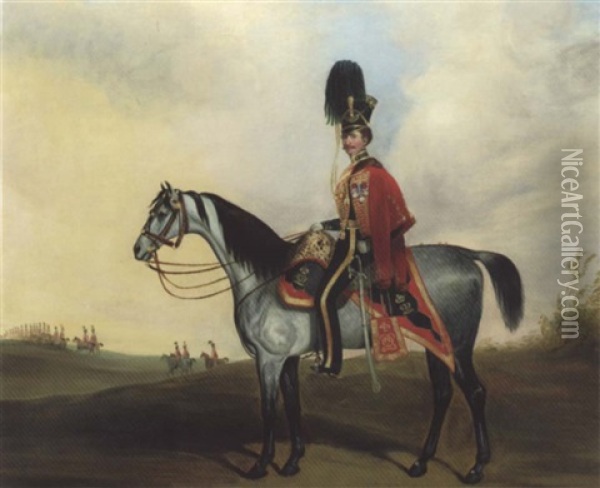 Portrait Of Lieutenant Colonel Standish Derby O'grady Oil Painting - David (of York) Dalby