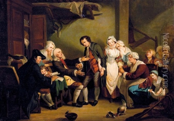 Der Ehevertrag Oil Painting - Jean Baptiste Greuze