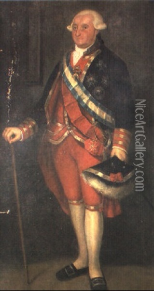 Retrato De Carlos Iv Oil Painting - Jose Maria Rodriguez De Losada