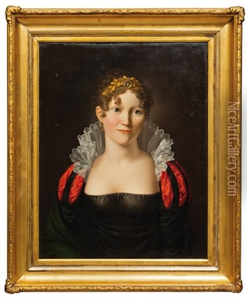 Portrait De Femme A La Collerette Oil Painting - Francois Pascal Simon Gerard