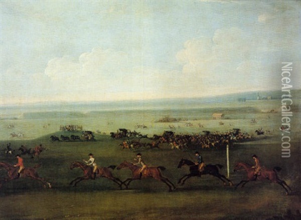 A Race Over The Beacon Course At Newmarket Oil Painting - James Seymour