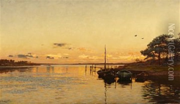 Kjoge (ved Hvaler) Oil Painting - Amaldus Clarin Nielsen