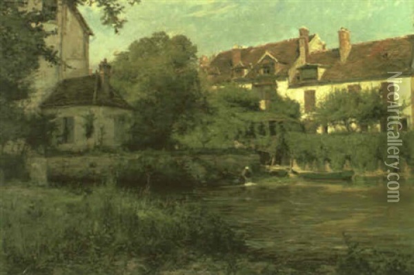 Blick Auf Die Hauserfront Einer Franzosischen Kleinstadt Oil Painting - Karl Cartier