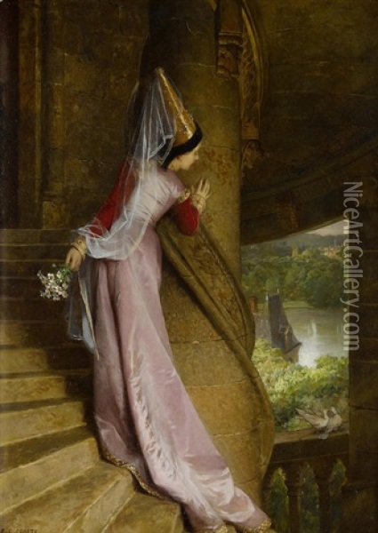 The Secret Rendezvous Oil Painting - Pierre Charles Comte