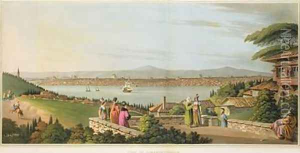 View of Constantinople plate 1 from Views in the Ottoman Dominions Oil Painting - Luigi Mayer