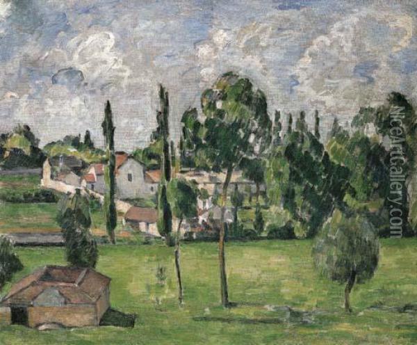 Paysage Avec Conduite D'eau Oil Painting - Paul Cezanne