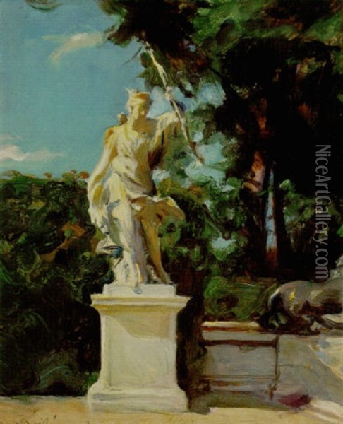 Statuary - Versailles Oil Painting - Philip Alexius De Laszlo