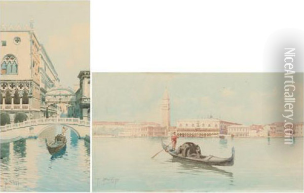 Venezia Oil Painting - Pieretto Bortoluzzi Bianco