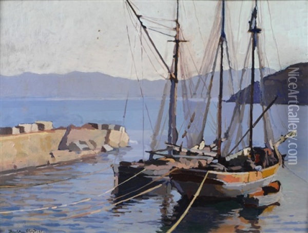 Marciana Marina (isola D'elba) Oil Painting - Llewelyn Lloyd