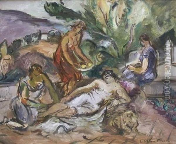 Mujeres Recostadas Oil Painting - Emile-Othon Friesz